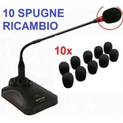 10 PEZZI SPUGNA DI RICAMBIO NERA PER MICROFONO DA TAVOLO CONDENSATORE