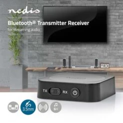 Nedis Vendite 14 Nedis 2 IN 1: TRASMETTITORE + RICEVITORE BLUETOOTH A BATTERIE RICARICABILI Con AUX