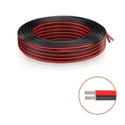 Nedis 20 Mt. CAVO CAVO PIATTINA ROSSO-NERO CASSE ACUSTICHE SEZIONE 2 X 0,50 DA SFILARE