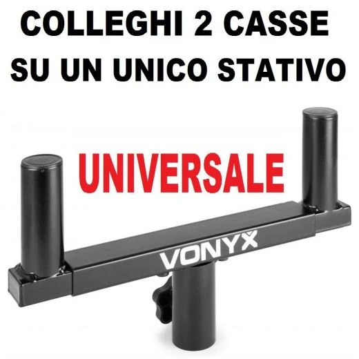 ADATTATORE STATIVO TREPPIEDE CASSE ACUSTICHE "T" FLANGIA 35 MM SUPPORTO (2 Casse Su Uno Stativo) 1 ADATTATORE STATIVO TREPPIEDE CASSE ACUSTICHE "T" FLANGIA 35 MM SUPPORTO (2 Casse Su Uno Stativo)