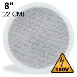 ALTOPARLANTE INCASSO 100V 8 Ohm BIANCO DIFFUSORE SOFFITTO CARTONGESSO 21 CM 8" 15W