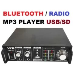 AMPLIFICATORE KARAOKE BLUETOOTH 200W STEREO 2 CANALI USB SD RADIO