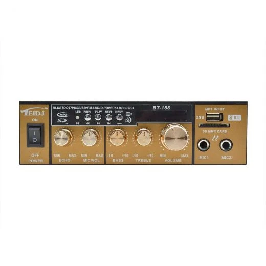 AMPLIFICATORE KARAOKE BLUETOOTH STEREO HIFI 2 CANALI DISPLAY USB SD GOLD ORO 6 AMPLIFICATORE KARAOKE BLUETOOTH STEREO HIFI 2 CANALI DISPLAY USB SD GOLD ORO - immagine 6
