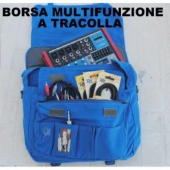 BORSA MULTIFUNZIONE TRACOLLA BLU PORTA COMPUTER PC MIXER CAVI CONNETTORI 9 BORSA MULTIFUNZIONE TRACOLLA BLU PORTA COMPUTER PC MIXER CAVI CONNETTORI -Nedis Vendite borsa multifunzione tracolla blu porta computer pc mixer cavi connettori 3