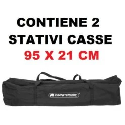 BORSA STATIVI CASSE ACUSTICHE CUSTODIA TESSUTO X 2 SUPPORTI TREPPIEDI 95 X 21 CM
