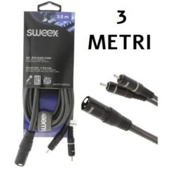 Nedis CAVO AUDIO PROFESSIONALE 3 MT. CANNON XLR 3 PIN - 2 SPINE RCA X Mixer Casse