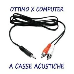 CAVO COMPUTER CASSE 3 Mt. JACK 3,5 MM 2 SPINE RCA ART 104801 -Nedis Vendite cavo computer casse 15 mt jack 35 mm 2 spine rca art 15kack 7