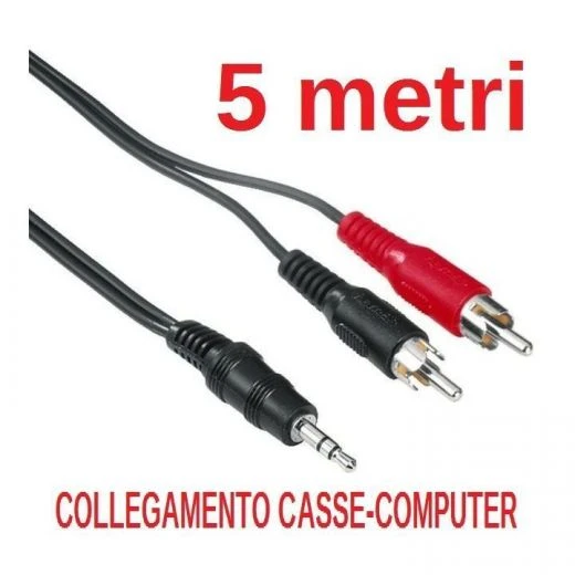 Nedis CAVO KARAOKE Per COMPUTER-CASSE 5 MT JACK 3,5 MM 2 SPINE RCA 2 Nedis CAVO KARAOKE Per COMPUTER-CASSE 5 MT JACK 3,5 MM 2 SPINE RCA - immagine 2