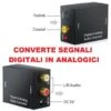 CONVERTITORE AUDIO DA DIGITALE AD ANALOGICO RCA COASSIALE TOSLINK