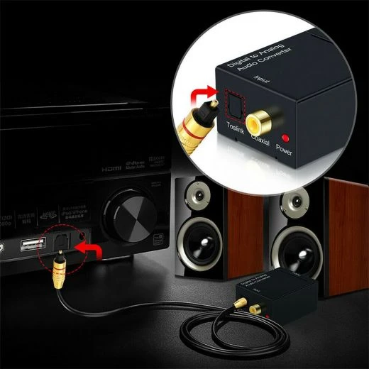 CONVERTITORE AUDIO DA DIGITALE AD ANALOGICO RCA COASSIALE TOSLINK 5 CONVERTITORE AUDIO DA DIGITALE AD ANALOGICO RCA COASSIALE TOSLINK - immagine 5