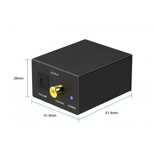 CONVERTITORE AUDIO DA DIGITALE AD ANALOGICO RCA COASSIALE TOSLINK 6 CONVERTITORE AUDIO DA DIGITALE AD ANALOGICO RCA COASSIALE TOSLINK - immagine 6