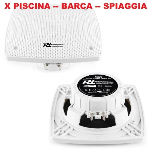 COPPIA CASSE ALTOPARLANTI PER ESTERNO IP64 BIANCO Barca Piscina Spiaggia 1 COPPIA CASSE ALTOPARLANTI PER ESTERNO IP64 BIANCO Barca Piscina Spiaggia