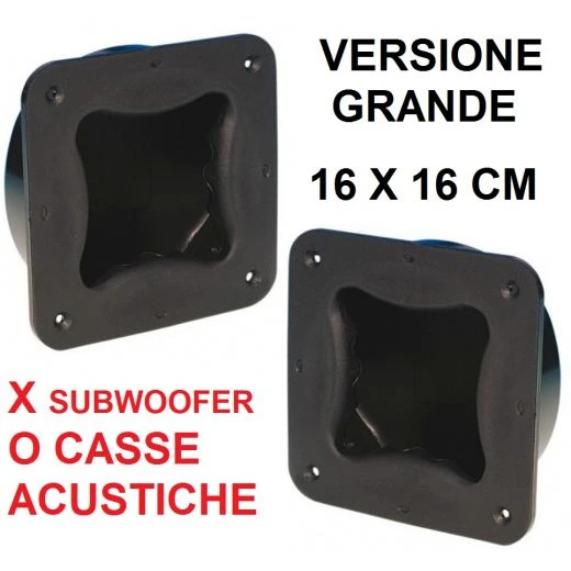 COPPIA MANIGLIA CASSA ACUSTICA LATERALE INCASSO GRANDE 16 X 16 CM PVC Subwoofer 1 COPPIA MANIGLIA CASSA ACUSTICA LATERALE INCASSO GRANDE 16 X 16 CM PVC Subwoofer