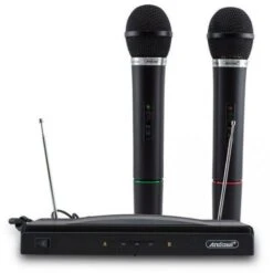 COPPIA MICROFONI WIRELESS FM SENZA FILO KARAOKE PARTY FESTE