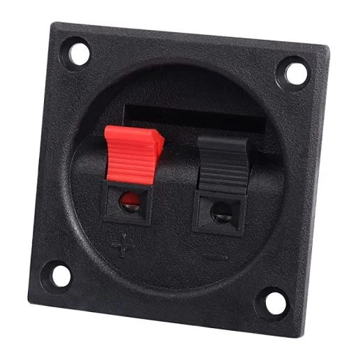 COPPIA MORSETTIERA CASSA ACUSTICA DA INCASSO VASCHETTA RICAMBIO A MOLLA 5x5 CM 2 COPPIA MORSETTIERA CASSA ACUSTICA DA INCASSO VASCHETTA RICAMBIO A MOLLA 5x5 CM - immagine 2