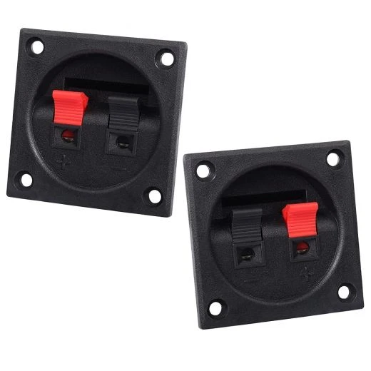 COPPIA MORSETTIERA CASSA ACUSTICA DA INCASSO VASCHETTA RICAMBIO A MOLLA 5x5 CM 1 COPPIA MORSETTIERA CASSA ACUSTICA DA INCASSO VASCHETTA RICAMBIO A MOLLA 5x5 CM