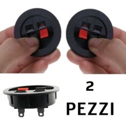 Nedis Vendite 4 COPPIA MORSETTIERA INCASSO CASSE ACUSTICHE A MOLLA PER PIATTINA ROSSO NERA