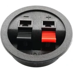 COPPIA MORSETTIERA INCASSO CASSE ACUSTICHE A MOLLA PER PIATTINA ROSSO NERA -Nedis Vendite coppia morsettiera incasso casse acustiche a molla per piattina rosso nera 4