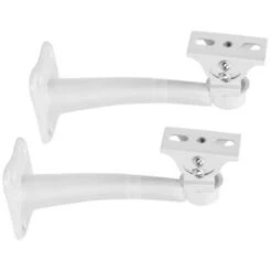 COPPIA STAFFE TELECAMERA CASSE ACUSTICHE METALLO SUPPORTI PARETE 25 CM