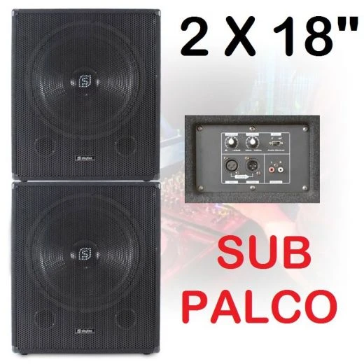 COPPIA SUBWOOFER AMPLIFICATI 2000W 46 CM (18") DA PALCO ART. CP170798 1 COPPIA SUBWOOFER AMPLIFICATI 2000W 46 CM (18") DA PALCO ART. CP170798