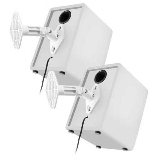 COPPIA SUPPORTO DA PARETE CASSE ACUSTICHE MURO REGOLABILI BIANCHE 1 COPPIA SUPPORTO DA PARETE CASSE ACUSTICHE MURO REGOLABILI BIANCHE