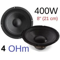 COPPIA WOOFER ALTOPARLANTI 8" (21 CM) 400W 4 OHM CONO Casse Acustiche O Auto