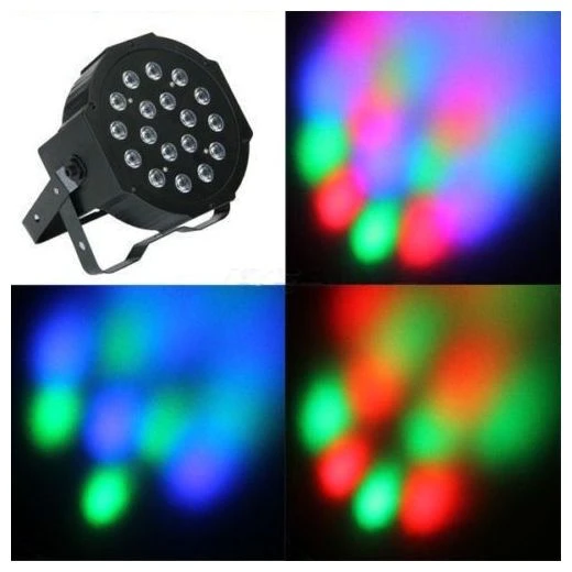 EFFETTO LUCE PAR DMX 18 LED ALTA LUMINOSITA' DMX RGB LUCI PSICHEDELICHE 2 EFFETTO LUCE PAR DMX 18 LED ALTA LUMINOSITA' DMX RGB LUCI PSICHEDELICHE - immagine 2