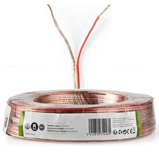 Nedis MATASSA CAVO PIATTINA Cca 15 MT. 2 X 0,75 MM BOBINA FILO ALTOPARLANTI CASSE ACUSTICHE 2 Nedis MATASSA CAVO PIATTINA Cca 15 MT. 2 X 0,75 MM BOBINA FILO ALTOPARLANTI CASSE ACUSTICHE - immagine 2
