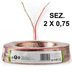 Nedis MATASSA CAVO PIATTINA Cca 15 MT. 2 X 0,75 MM BOBINA FILO ALTOPARLANTI CASSE ACUSTICHE