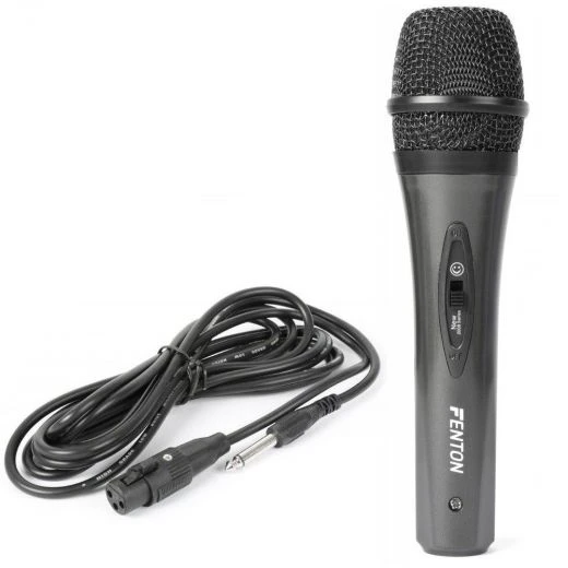 MICROFONO DINAMICO DM105 FENTON PER KARAOKE CON IMPUGNATURA IN GOMMA MORBIDA + CAVO 4 METRI Art. 173454 1 MICROFONO DINAMICO DM105 FENTON PER KARAOKE CON IMPUGNATURA IN GOMMA MORBIDA + CAVO 4 METRI Art. 173454