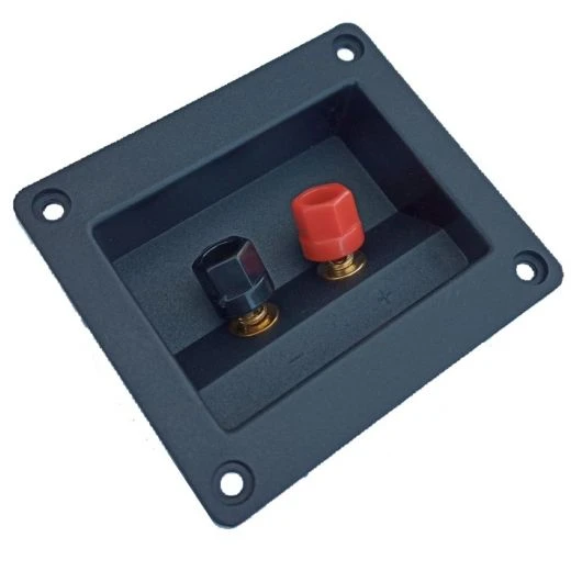 PANNELLO POSTERIORE MORSETTIERA INCASSO CASSE ACUSTICHE Rosso Nero A Vite 1 PANNELLO POSTERIORE MORSETTIERA INCASSO CASSE ACUSTICHE Rosso Nero A Vite