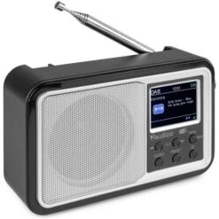 RADIO DAB+ STEREO DAB BLUETOOTH RICARICABILE BATTERIE DISPLAY DIGITALE Silver