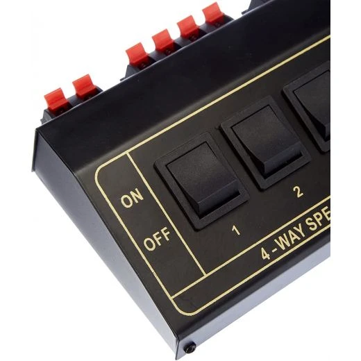 SELETTORE CASSE ACUSTICHE SWITCH FILODIFFUSIONE ALTOPARLANTI PULSANTIERA 4 CANALI 2 SELETTORE CASSE ACUSTICHE SWITCH FILODIFFUSIONE ALTOPARLANTI PULSANTIERA 4 CANALI - immagine 2