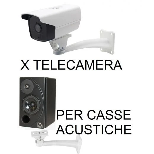 STAFFA TELECAMERA DA PARETE MURO SUPPORTO CASSE ACUSTICHE MONITOR 25 CM METALLO 2 STAFFA TELECAMERA DA PARETE MURO SUPPORTO CASSE ACUSTICHE MONITOR 25 CM METALLO - immagine 2