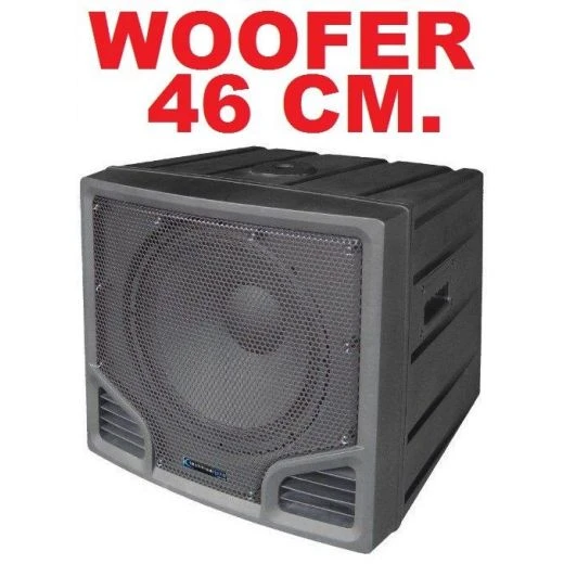 SUBWOOFER AMPLIFICATO PALCO 18" (46 CM) IN ABS PROFESSIONALE 1600W VENTILATO Con Uscite Attive 2 SUBWOOFER AMPLIFICATO PALCO 18" (46 CM) IN ABS PROFESSIONALE 1600W VENTILATO Con Uscite Attive - immagine 2