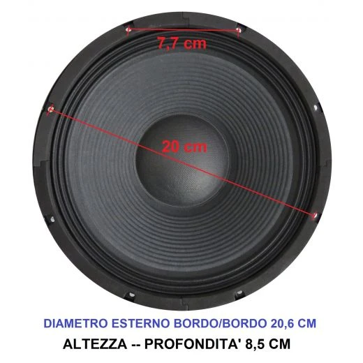 WOOFER DI RICAMBIO UNIVERSALE 8" 20,6 CM 200W 4 OHM Indicato Anche Per Auto 1 WOOFER DI RICAMBIO UNIVERSALE 8" 20,6 CM 200W 4 OHM Indicato Anche Per Auto